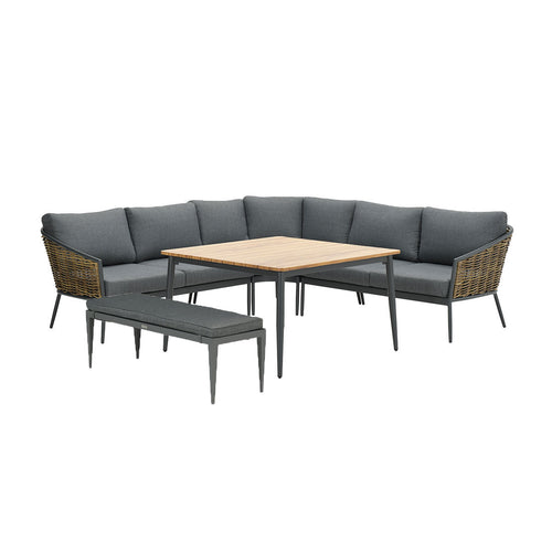 Garden Impressions lounge dining set San Vito donker grijs - 5-delig