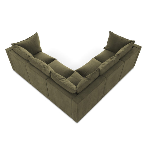 LaMiaSofa Modulaire hoekbank Ravenna - textuurstof - olijf - 255x255x77