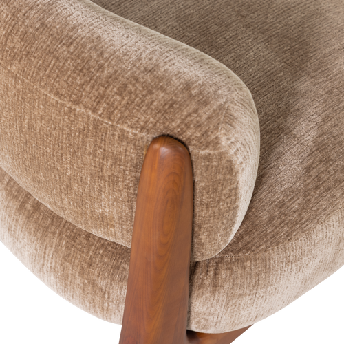 WOOOD fauteuil Runi - Hout/Velvet - Zand - 69x64x72