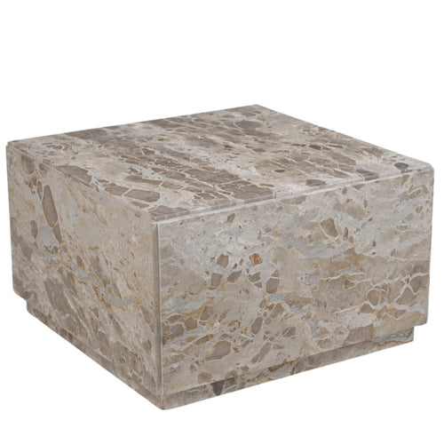 DÉJA Living Salontafel Malax - Vierkant Grijs Marmer - 62x62x35cm