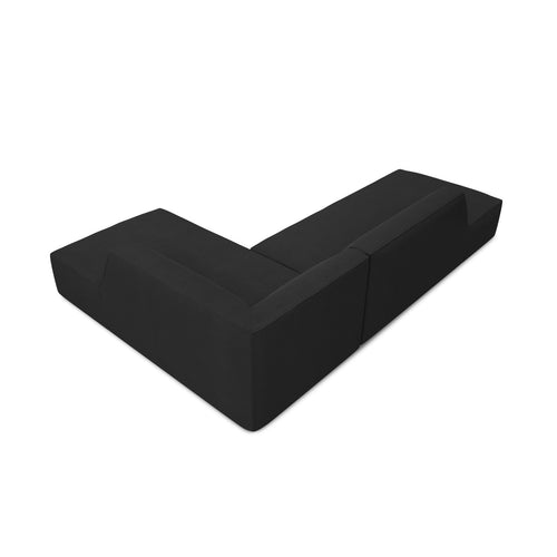 Cosmopolitan Design - Modulaire hoekbank rechts Siena 4-zits, structurele stof zwart - 180x273x69cm