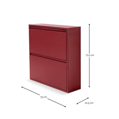 Spinder Design schoenenkast Billy 2 - Burgundy - 12 paar schoenen