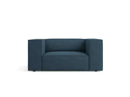Cosmopolitan Design Fauteuil Arendal chenille met ribbeleffect, marineblauw - 102x124x70cm