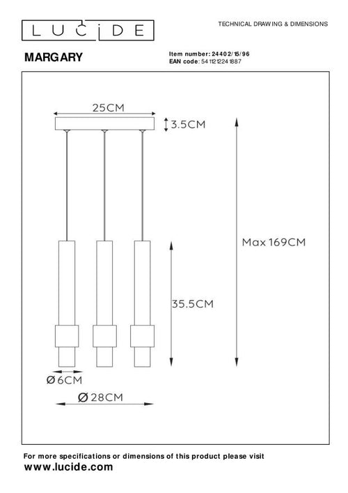 Lucide hanglamp MARGARY - Geïntegreerde LED - Koffie - vtwonen shop