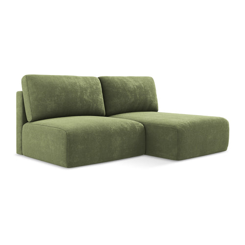LaMiaSofa hoekbank rechts Ostia - chenille stof - groente - 210x149x79