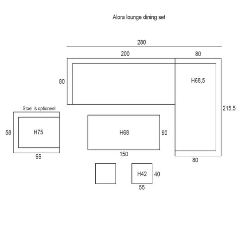Santos lounge-diningset-5-dlg-links-acacia white wash-dgrijs-mgrey - vtwonen shop