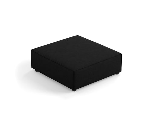 Cosmopolitan Design Poef Arendal chenille met ribbeleffect, zwart - 80x102x40cm