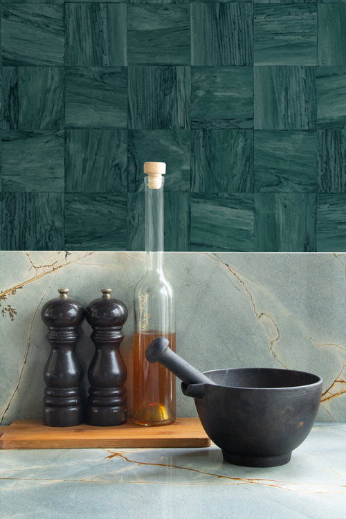 Origin Wallcoverings behang sloophout motief petrolblauw - 50 x 900 cm - 347933 - vtwonen shop