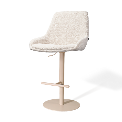 Nolon Niva-Isa tulp barkruk bouclé beige verstelbaar - beige poten
