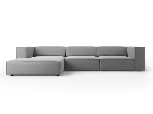Cosmopolitan Design linker hoekbank Arendal 4-zits, flueel, lichtgrijs - 166x284x70cm