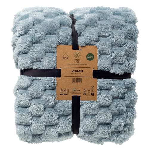 VIVIAN - plaid 150x200 cm - superzacht - 100% gerecycled - Sterling Blue - blauw