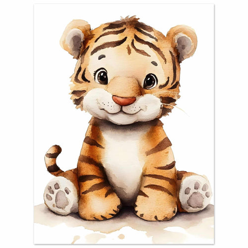 Artfulprints  Schattige baby tijger   poster 30x40 cm - vtwonen shop