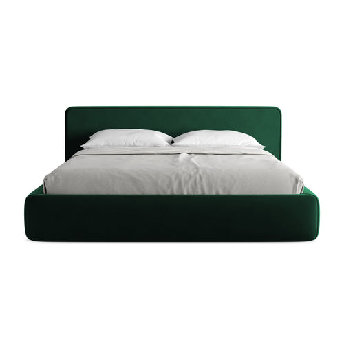 LaMiaSofa Bed met opbergruimte Firenze - velours - flessengroen - 220x225x82