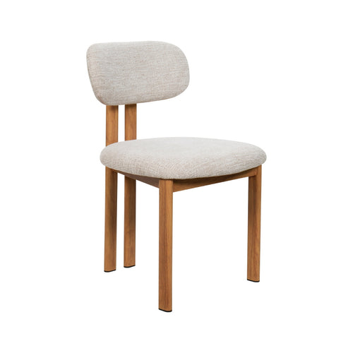 Giga Meubel Eetkamerstoel Noor - Stof/Staal - Beige/Naturel - Set van 2 - vtwonen shop