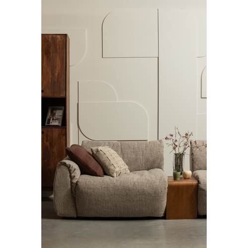 WOOOD 1-zits met arm links Baggy - Geweven Stof - Bruin - 81x114x101 - vtwonen shop