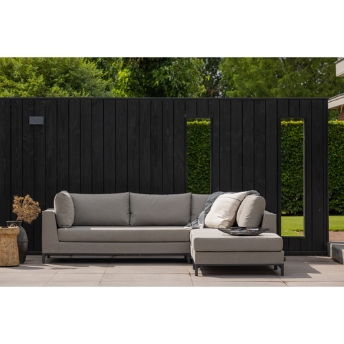 WOOOD loungeset buiten rechts Sicilië - Aluminium - Taupe -60x262x246 - vtwonen shop