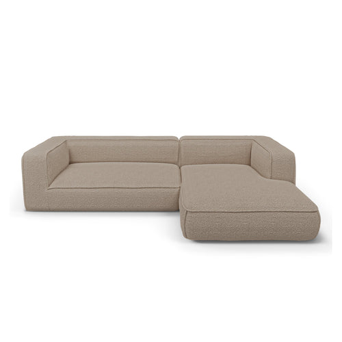 Premium Interiors - Rechthoekige hoekbank SOFIA - bouclette mol 282cm