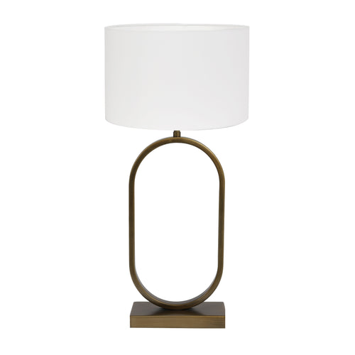 Light & Living tafellamp Jamiri/Polycotton - ant. brons, wit - 30x30x67cm