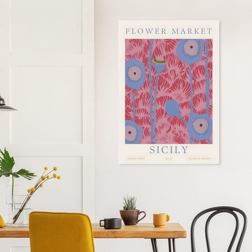 Artfulprints  Flower market - Sicily   poster 30x40 cm