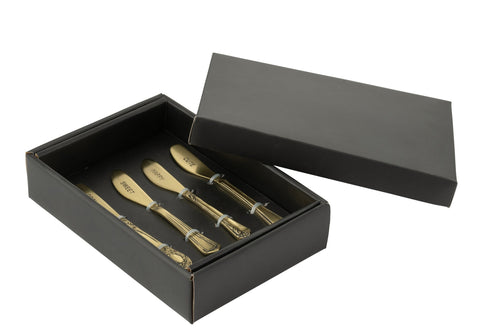 J-Line bestek Messing - brass - goud - doos van 4