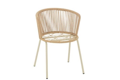 J-Line stoel Toa - metaal/koord - beige - vtwonen shop