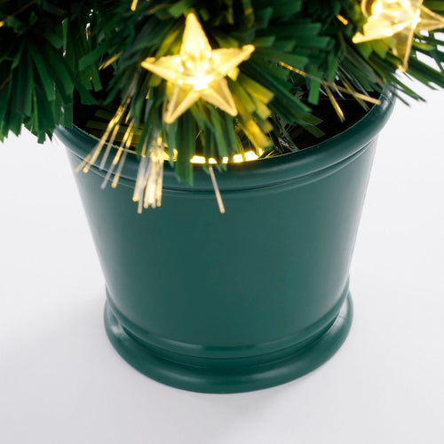 Luca Lighting Mercury Kunstboom met Fibre Optic Verlichting en Piek - Kerstboom met 65 LED en 8 Lichtfuncties - Kerstversiering voor Binnen - H60 x