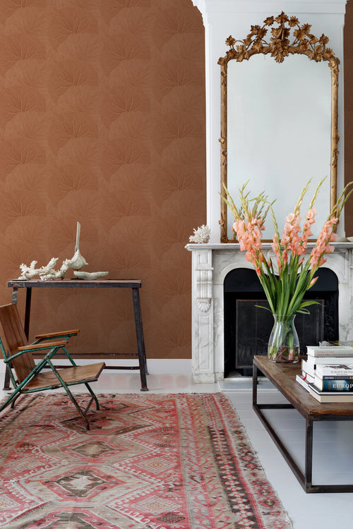 ESTAhome behang bladeren terracotta - 53 cm x 10.05 m - 139915 - vtwonen shop