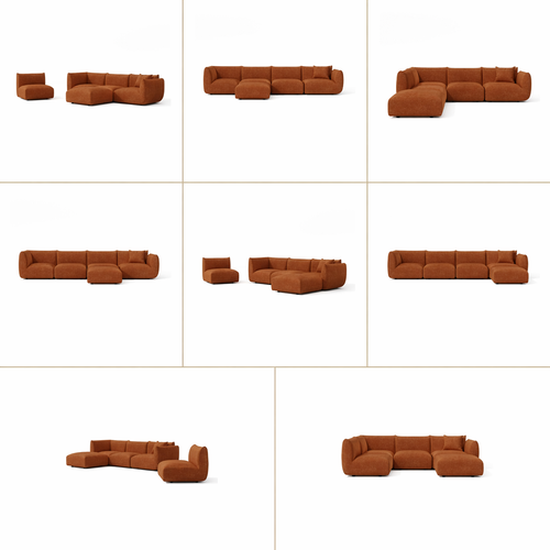 Sia Home - Modulaire hoekbank, links NOOMA - chenillefluweel  302cm