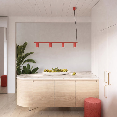 Sollux Lighting Kroonluchter RAYO 4 rood - 122x6x208cm