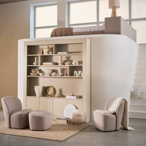 vtwonen fauteuil Lofty - Bouclé - Naturel - 75x68x72