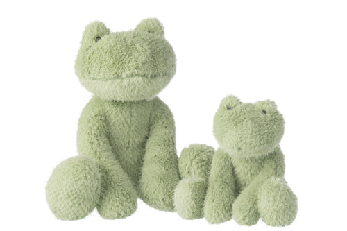 J-Line knuffelbeer Kikker - polyester - muntgroen - large