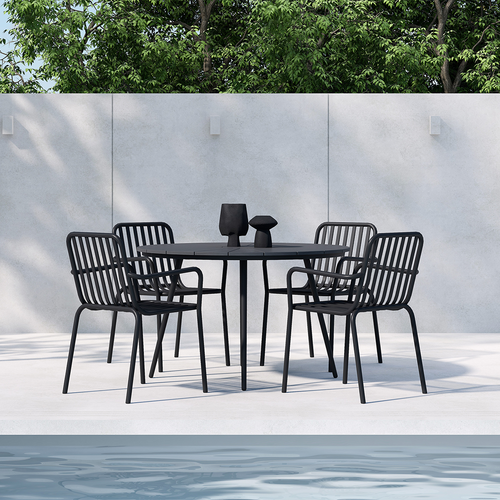 Nest outdoor Denzel Ronde Tuintafel Zwart - Ø 120 cm - vtwonen shop