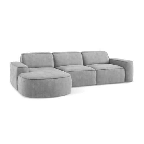 LaMiaSofa hoekbank links Melissa - chenille stof - lichtgrijs - 284x166x70