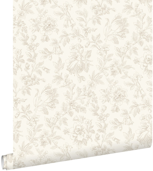ESTAhome behang elegante bloemen beige - 50 x 900 cm - 132101