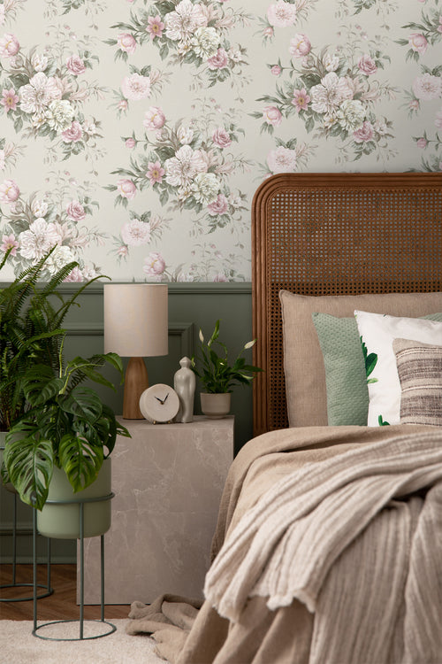 Borastapeter behang bloemstilleven groen - 53 cm x 10.05 m - 660259 - vtwonen shop