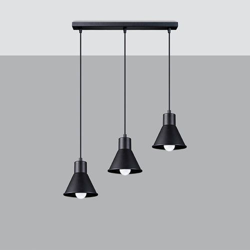Sollux Lighting Hanglamp TALEJA 3 zwart [E27] - 45x14x120cm