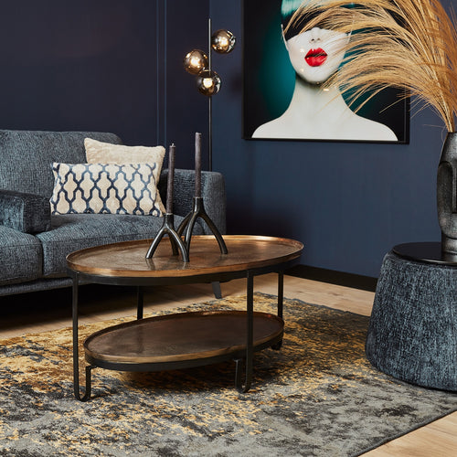 StarFurn Salontafel Kate - Ovaal Goud Metaal - 98x60x45cm - vtwonen shop