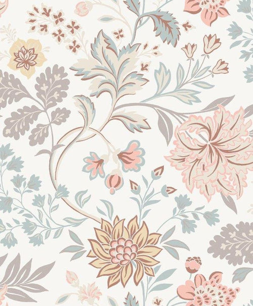 Borastapeter behang bloemen pastelkleuren - 53 cm x 10.05 m - 660993 - vtwonen shop