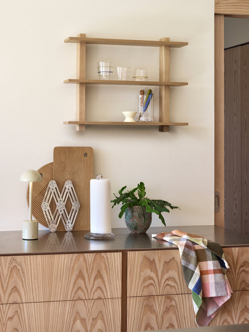 Hübsch plank Simple - mdf/eiken fineer/eikenhout - 60x14xh47cm