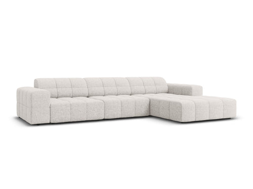 Cosmopolitan Design rechter hoekbank Chicago 4-zits, chenille lichtgrijs - 167x294x78cm