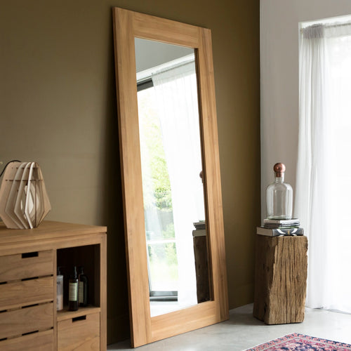 Tikamoon Massief teakhouten spiegel 200 x 90 cm - Naturel - vtwonen shop