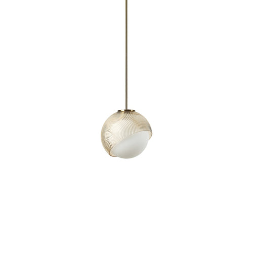 Ideal Lux BLOOM 12 cm bolvormige hanglamp voor plafond, messing, 1x E27 fitting