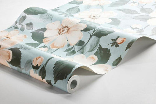 borastapeter behang bloemen beige en blauw - 53 cm x 10.05 m - 660541 - vtwonen shop