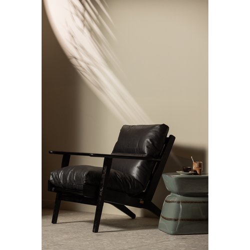 BePureHome fauteuil Houston - Leer- Zwart - 86x71x71 - vtwonen shop