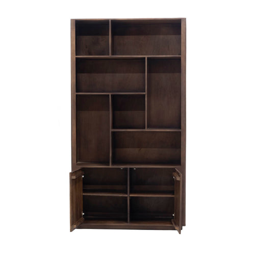 Giga Meubel Wandkast Finn - Donkerbruin Mangohout - 120x45x220cm