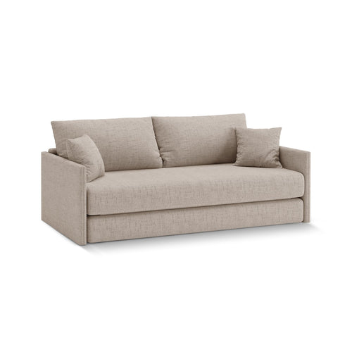 Cosmopolitan Design - Converteerbare bank Shannon 3-zits, structurele stof cappuccino - 94x209x87cm