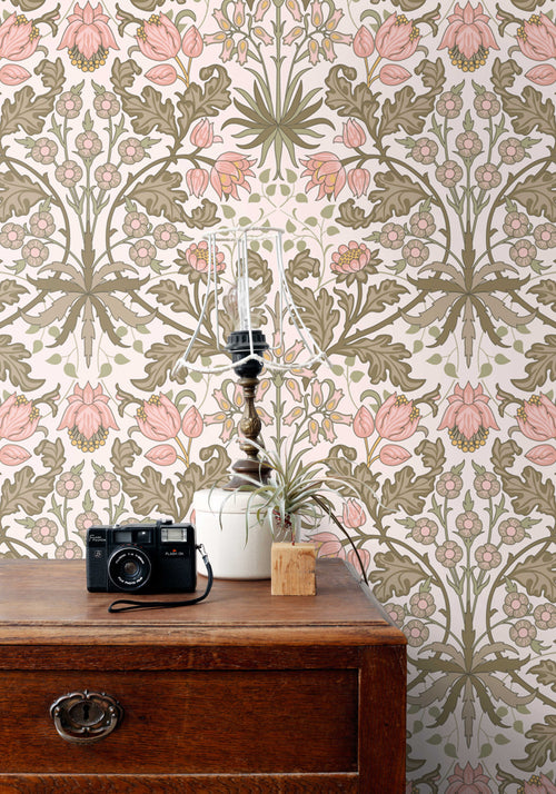 ESTAhome behang vintage bloemen in art nouveau stijl groen 50 x 900 cm 131176