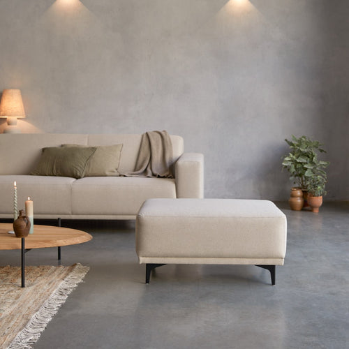 Tikamoon Voetenbank in ecru stof - Beige