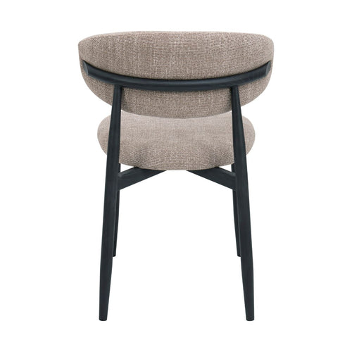 Giga Meubel Eetkamerstoel Alexia - Taupe/Zwart - 52x56x77cm - Set van 2 - vtwonen shop