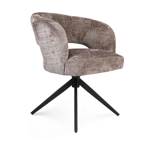 Starfurn Eetkamerstoel Demi - Taupe/Zwart - Set van 2